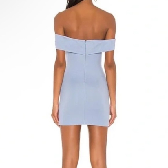 Lovers + friends dress off the shoulder baby blue stretch medium NEW - Picture 2 of 7